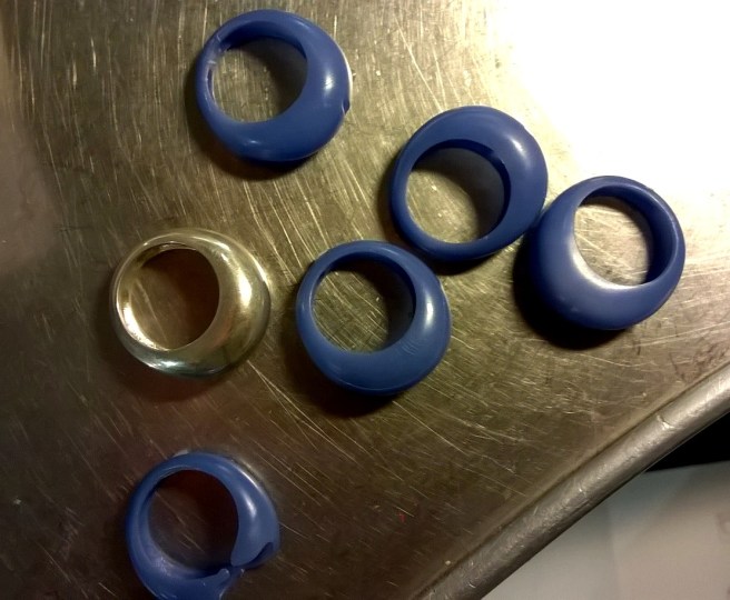 Wax copies of bombato ring