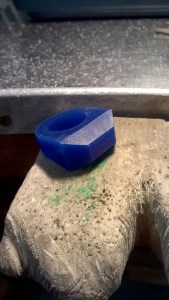 Starting to file the wax ring model for bombato ring